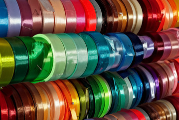 tapes of cloth in different colors