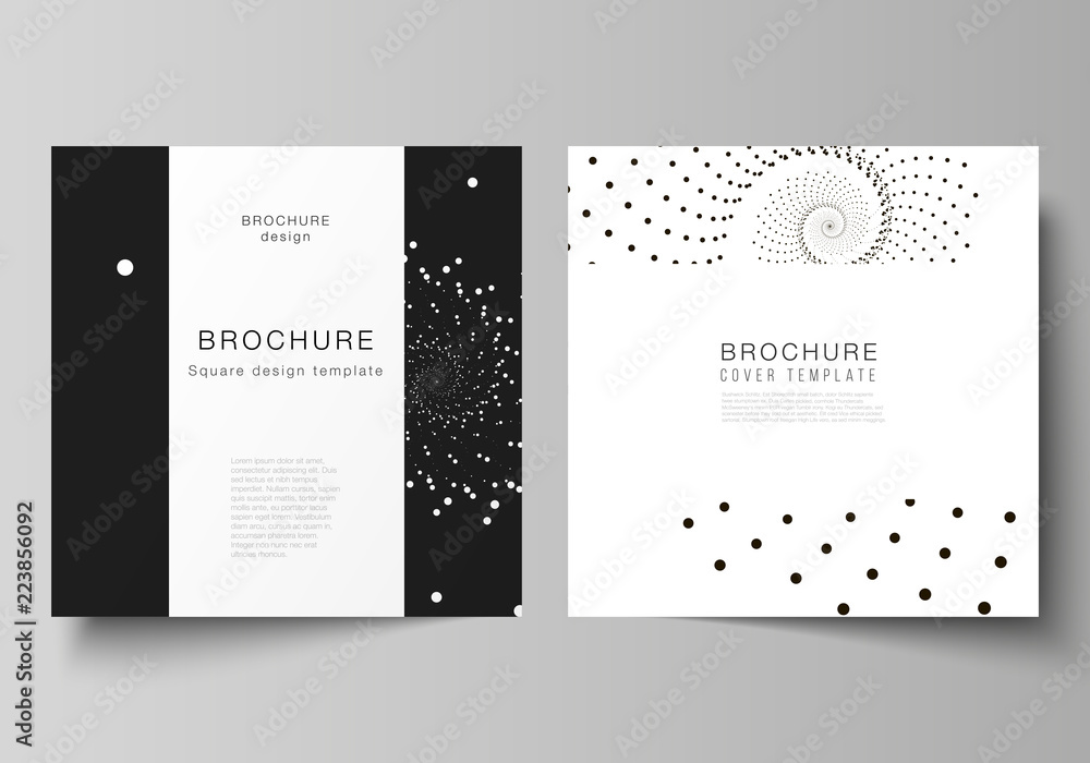 Aufkleber the minimal vector illustration of editable layout of two square format covers design templates for 