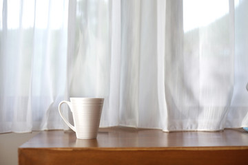 close-up coffee on wood table, copyspace can use for design.