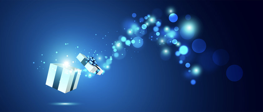 regalo, esplosione, doni, pacco, natale