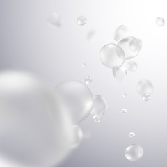 Spa and healthcare design gray color background. Abstract soft color medical consept background with blurred molecules or particles.