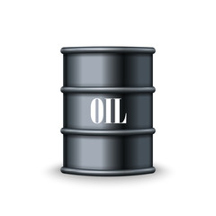 Black metal barrel of oil vector