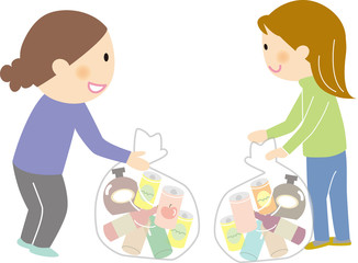 ゴミ出し　主婦2人