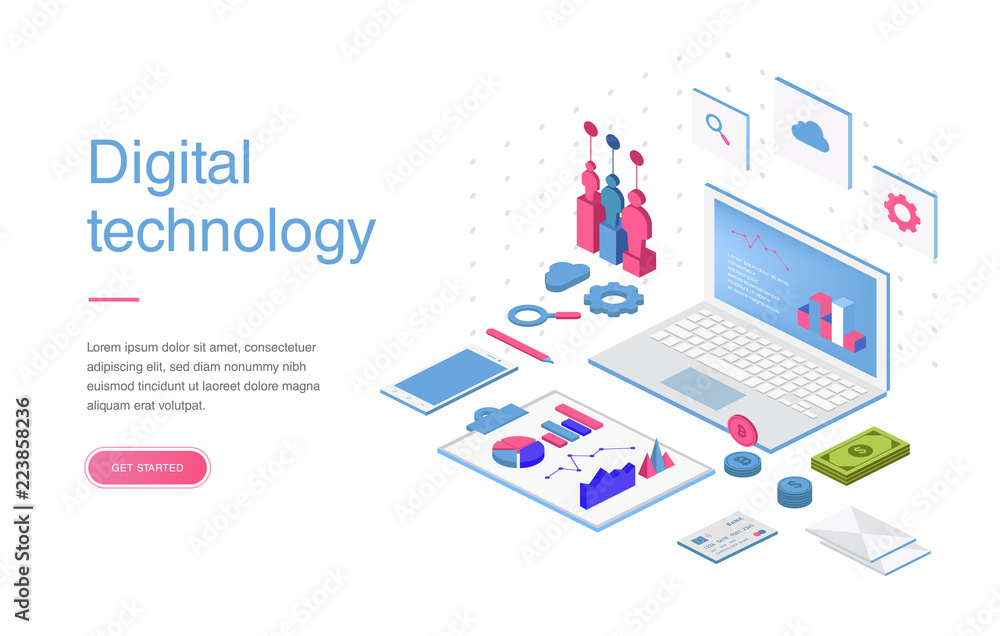 Poster set of web page design templates for online shopping, digital marketing, teamwork, business strategy