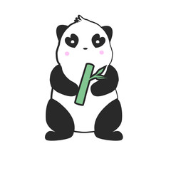 cute panda mascot. logo design. simple drawing of panda in cartoon style