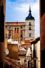 Street of Toledo with the Alcazar in the background.