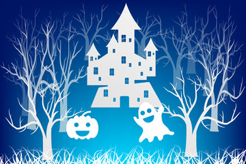 Halloween background with castle