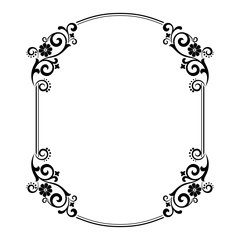 Decorative frame Elegant vector element for design in Eastern style, place for text. Floral black border. Lace illustration for invitations and greeting cards