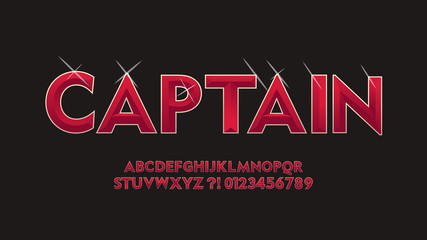 Vector superhero stylish. Cool Font. shining 3D Alphabet Letters, Numbers and Symbols © HSNKRT