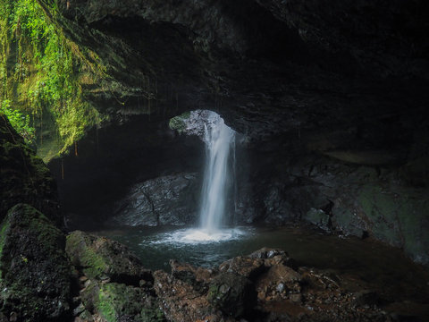 Waterfall 'Cueva del Esplendor' in Jardin, Colombia