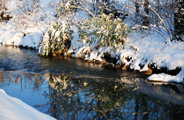 Un fiume fra la neve