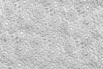 White lace with small flowers. No any trademark or restrict matter in this photo.