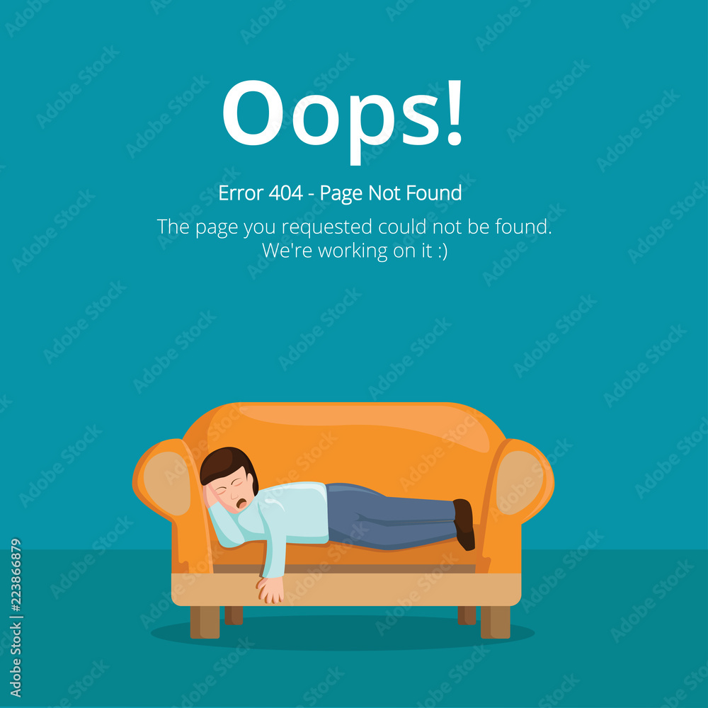 Poster error 404 page layout vector design. website 404 page creative concept. the page you requested could