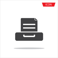 Document flat vector icon. Archive data file symbol isolated on white background.