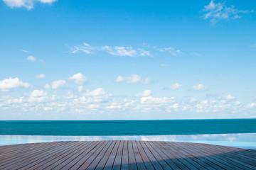 Fototapeta premium infinity pool with ocean view