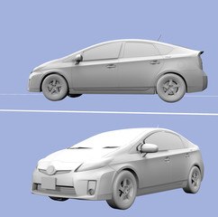 Obraz na płótnie Canvas hybrid,car,ハイブリッドカー,eco,car,エコカー,クレイモデル,ClayModel