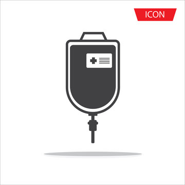 Blood Donation Bag Icon Vector Isolated On White Background.