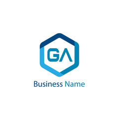Initial Letter GA Logo Template Design