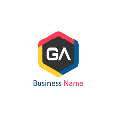 Initial Letter GA Logo Template Design