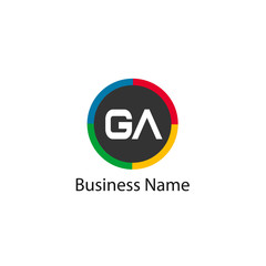 Initial Letter GA Logo Template Design