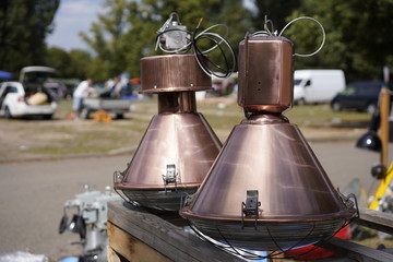Industrial vintage metallic lamps