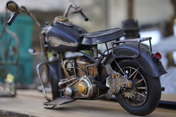 Fototapeta na wymiar Beautiful metal motorcycle toy model 