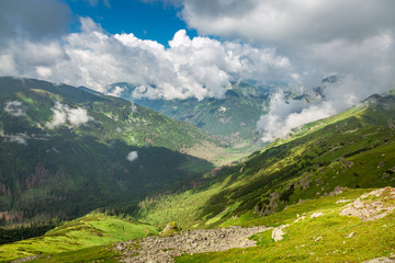 Stunning view from Kasprowy Wierch in Tatras, Poland