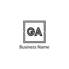 Initial Letter GA Logo Template Design