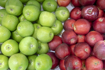 Red and green apples.