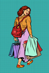 Woman goes shopping