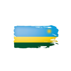 Fototapeta premium Rwanda flag, vector illustration on a white background.