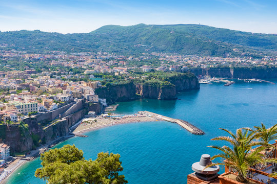 Aerial daytime view of Sorrento, Amalfi coast, Italy