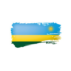 Rwanda flag, vector illustration on a white background.