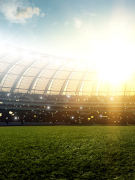 Soccer stadium, photorealistic 3d illustration, 3d render