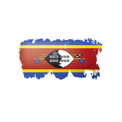 Swaziland flag, vector illustration on a white background.