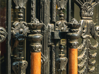 Old forged handles. Retro background