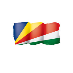 Seychelles flag, vector illustration on a white background.