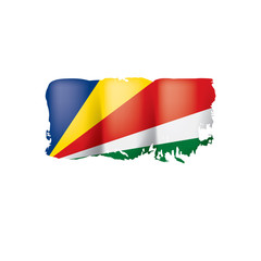 Seychelles flag, vector illustration on a white background.