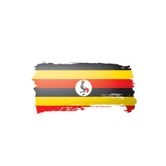 Uganda flag, vector illustration on a white background.