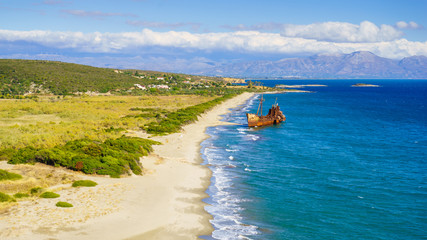 The famous shipwreck near Gythio Greece