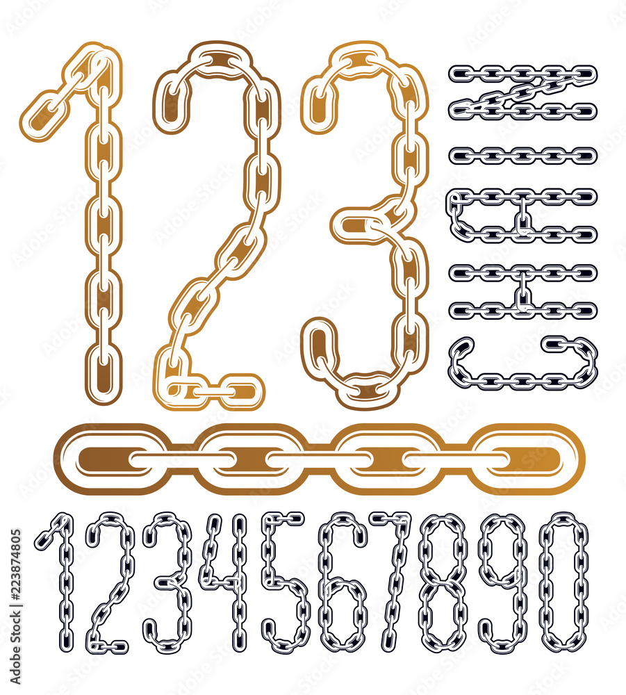 Poster set of vector numbers from 0 to 9. cool numerals for use as poster design elements. created using me