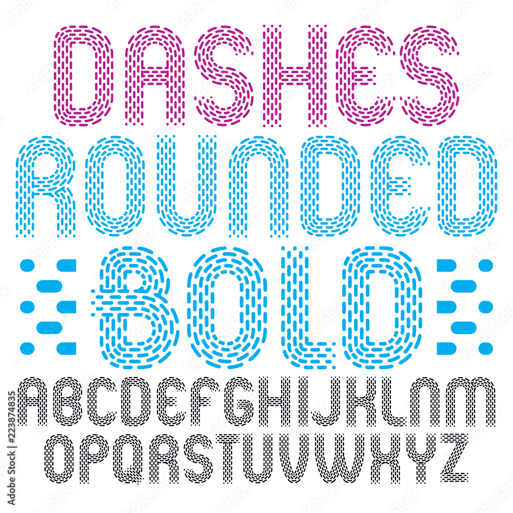 Fototapete vector elegant upper case english alphabet letters collection. rounded bold retro type font, script 