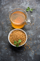 Fenugreek Seeds or Methi Dana drink by soaking it in water overnight. helpful in weight loss, digestion and blood sugar treatment