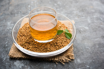 Fenugreek Seeds or Methi Dana drink by soaking it in water overnight. helpful in weight loss, digestion and blood sugar treatment