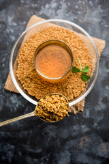 Fenugreek Seeds or Methi Dana drink by soaking it in water overnight. helpful in weight loss, digestion and blood sugar treatment