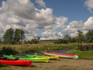 Wieprza River, kayakers