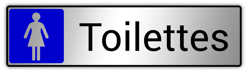 Panneau en France : Toilettes pour hommes et femmes, wc mixtes et unisexe - panneau pour salle de bain, toilettes et autres commodités texture en métal