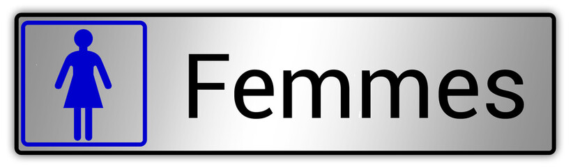 Panneau en France : Toilettes pour hommes et femmes, wc mixtes et unisexe - panneau pour salle de bain, toilettes et autres commodités texture en métal