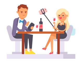 Fototapeta premium People and gadgets concept. Busy person smart phone social communication lifestyle. Online social network modern life problem connection using tablet or laptop computer.