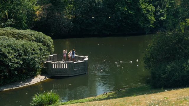 Shot of Frognerparken (Vigelandsparken) in Oslo, Norway, water